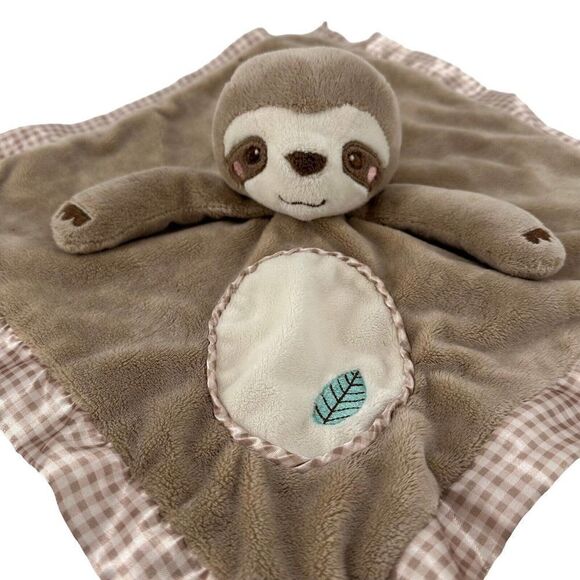 Sloth Lovey Douglas Baby Plush Comfort Brown Satin Trim Leaf New Born Cozy Soft - Picture 3 of 7